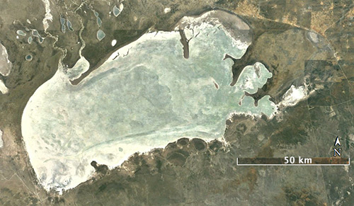 Solnisko Etosha widziane z kosmosu