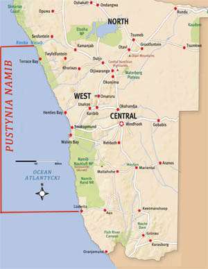 Mapa Pustyni Namib